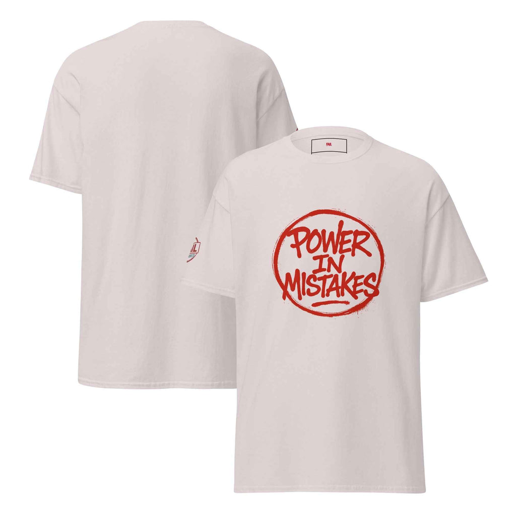 Maglietta Classica Unisex 100% Cotone 👕 | FAIL Streetwear “POWER IN MISTAKES” 🔴 – Imperfezione che Diventa Stile