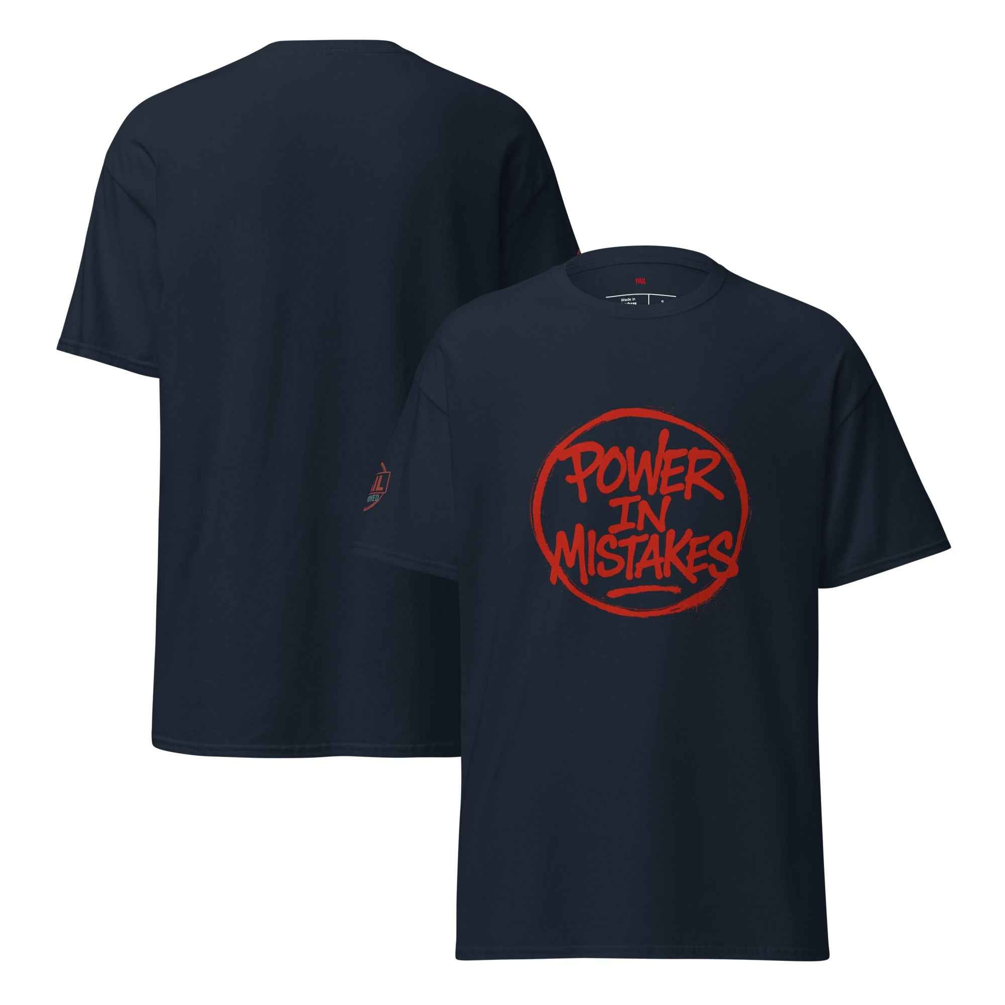 Maglietta Classica Unisex 100% Cotone 👕 | FAIL Streetwear “POWER IN MISTAKES” 🔴 – Imperfezione che Diventa Stile