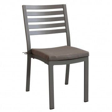 Sedia Formentera con cuscino - Alluminio e Tessuto, cm 46 x 62 x 84 h