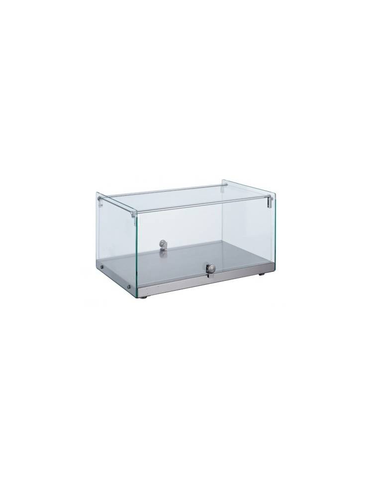 Vetrina neutra con basamento in acciaio inox - corpo in vetro dritto - capacità 35 Lt - mm 554x361x305h