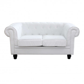 Divano Chesterfield in ecopelle bianca o marrone vintage 2 o 3 posti