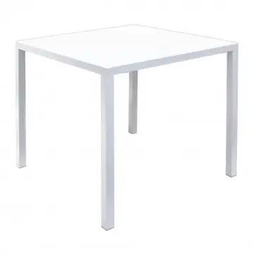 Tavolo autolivellante 80 x 80 bianco in acciaio verniciato a polvere
