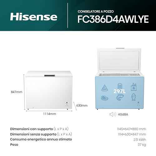 Congelatore Pozzetto Hisense 297L Bianco
