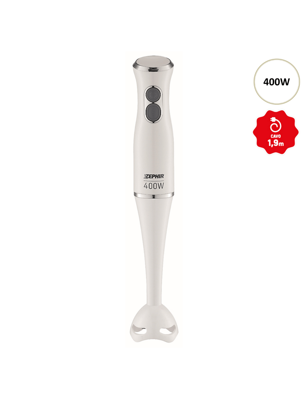 Frullatore Immersione 2 Velocità 400W Bianco