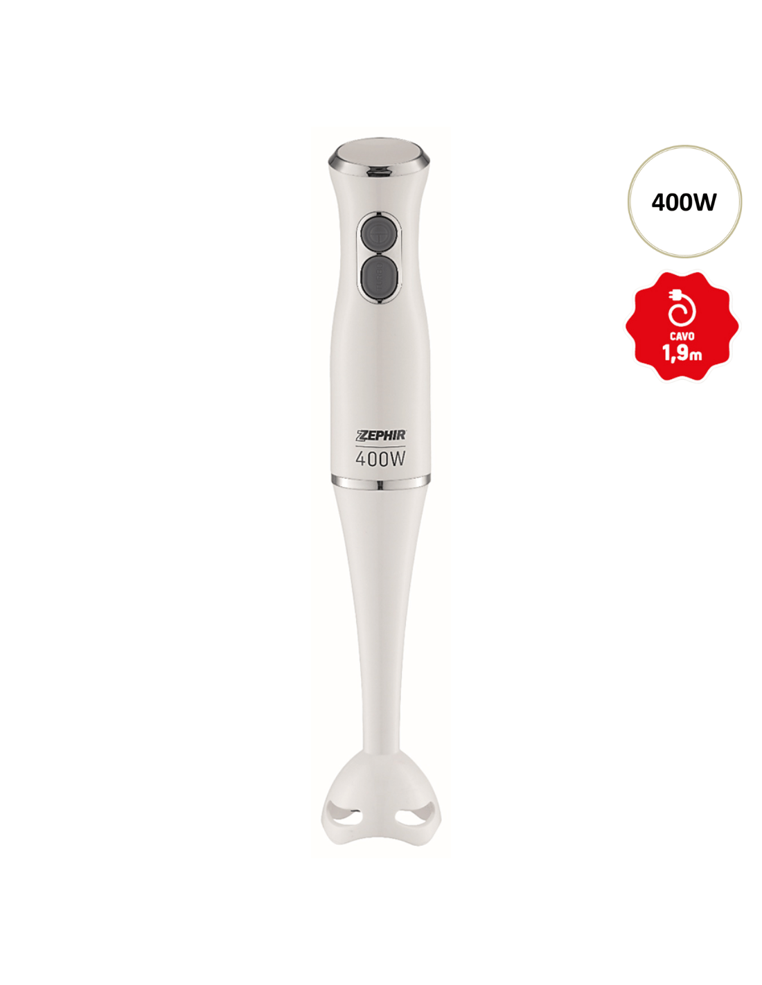 Frullatore Immersione 2 Velocità 400W Bianco
