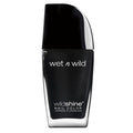 WET N WILD SMALTO NAIL COLOR WILD SHINE BLACK CREME E485D