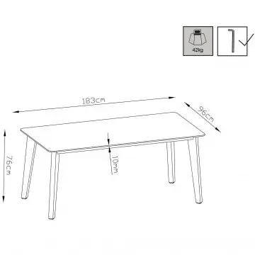 Tavolo Cancun 180 x 90 Struttura in Alluminio Verniciato Antracite e Piano in Laminato Grigio Scuro