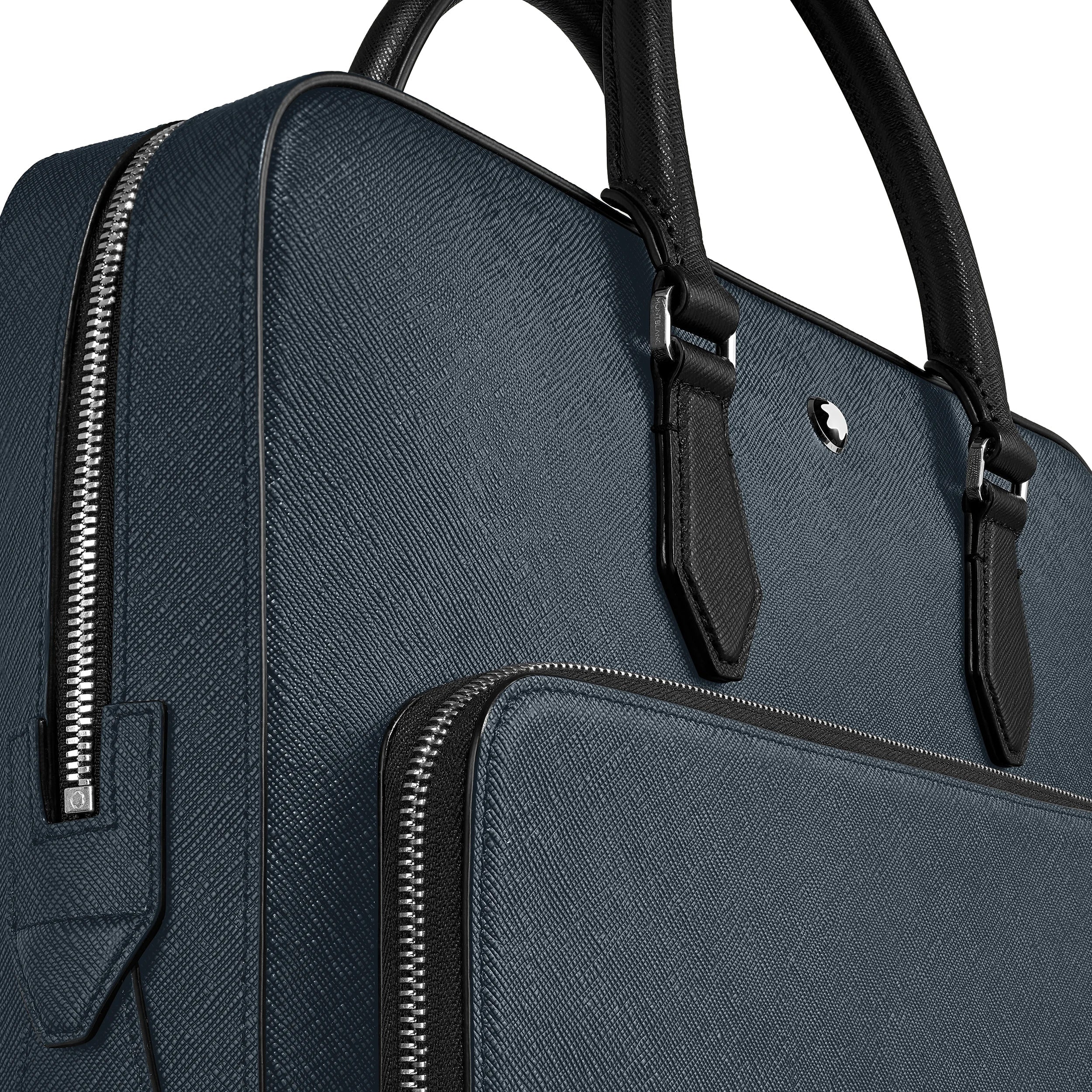 Montblanc borsa portadocumenti media Sartorial tweed blu 220332