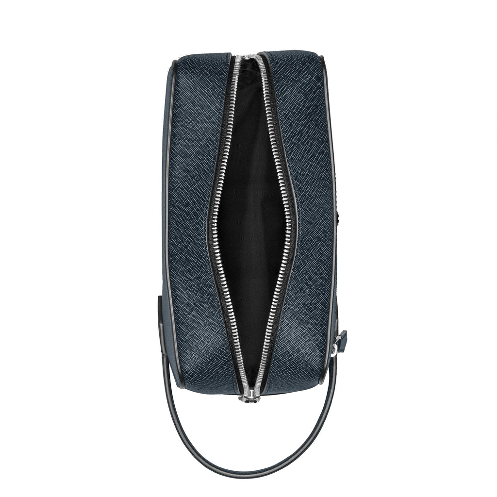Montblanc pochette Sartorial tweed blu 220339