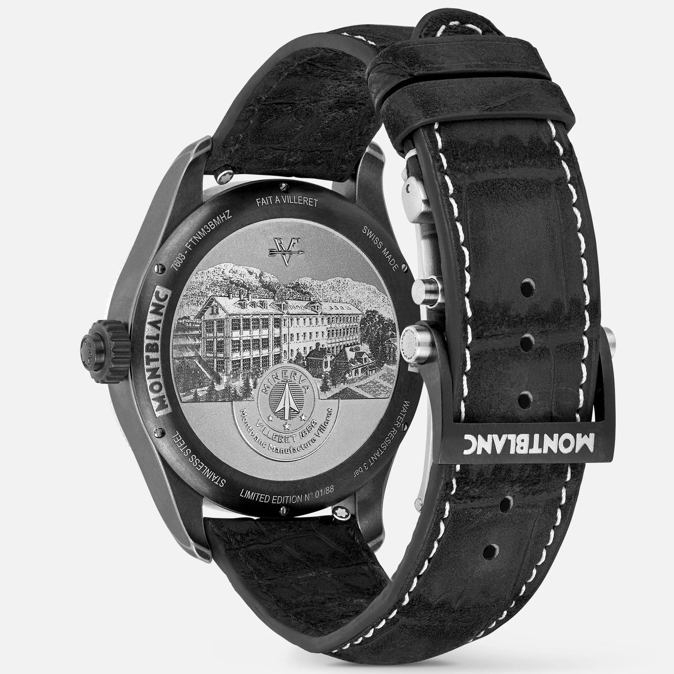 Montblanc orologio 1858 The Unveiled Secret Minerva Monopusher Chronograph Edizione Limitata - 88 esemplari 43mm scheletrato manuale acciaio 131155