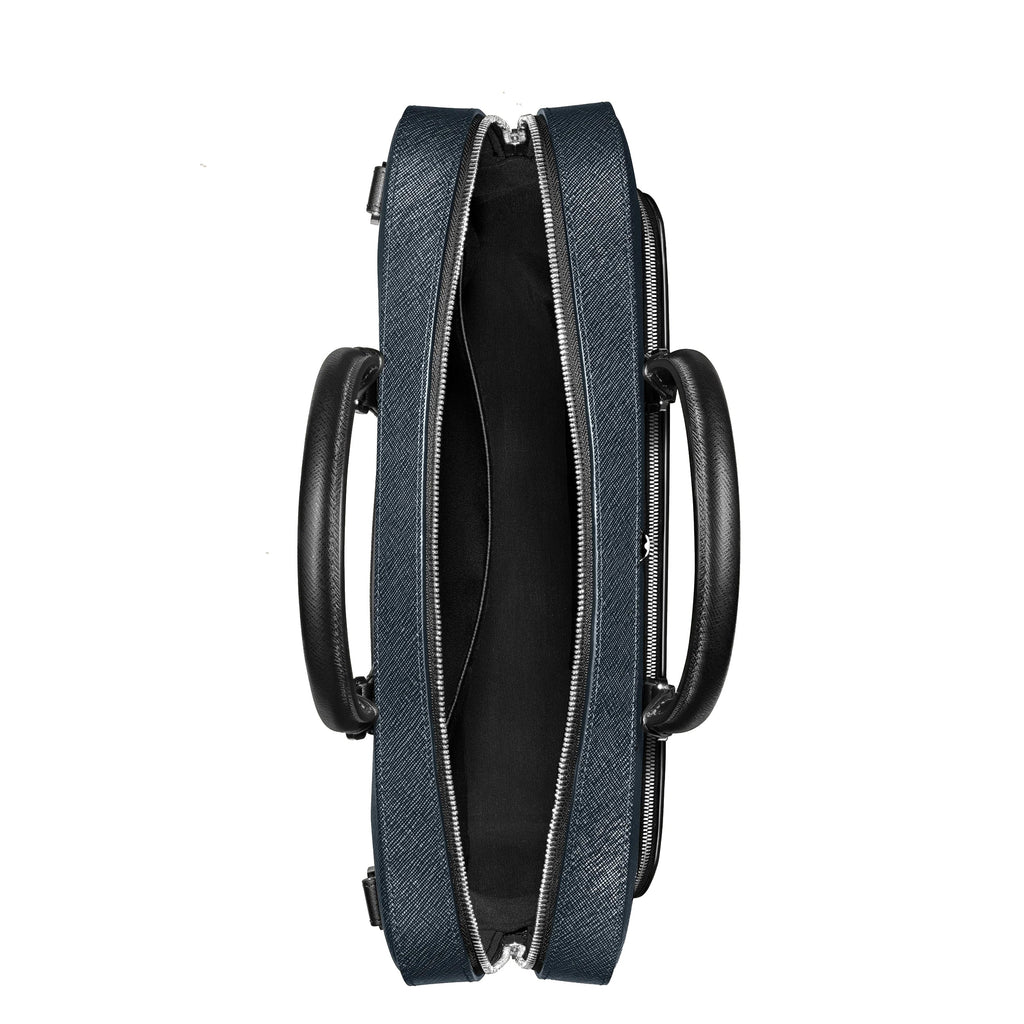 Montblanc borsa portadocumenti media Sartorial tweed blu 220332