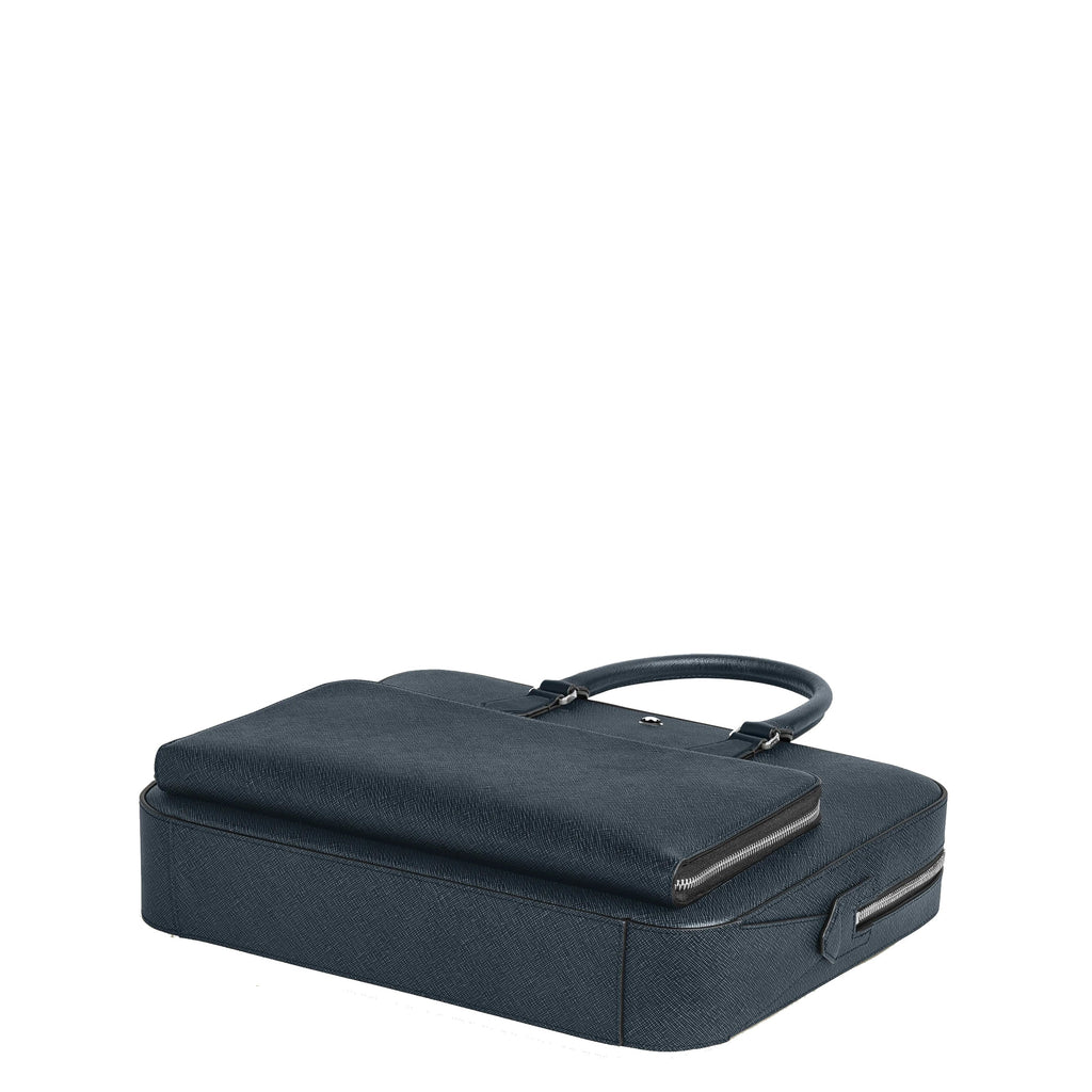Montblanc borsa portadocumenti media Sartorial tweed blu 220332
