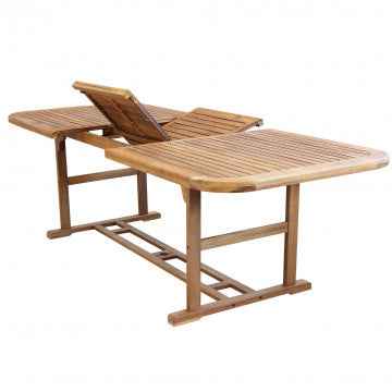 Tavolo rettangolare allungabile 180/240 x 100 cm in legno acacia massiccio