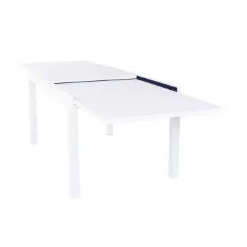 Tavolo Hawaii allungabile in alluminio bianco - 135/270 x 90