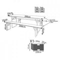 Set birreria in legno abete 28 mm, 200x70 cm, doppia verniciatura