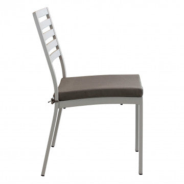 Sedia Formentera con cuscino - Alluminio e Tessuto, cm 46 x 62 x 84 h