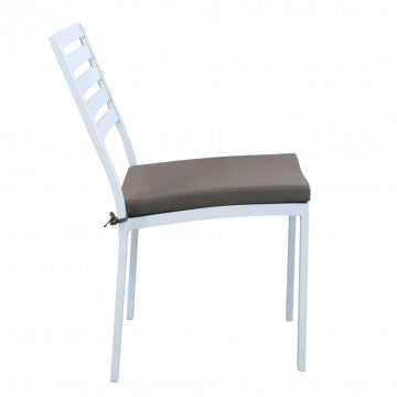 Sedia Formentera con cuscino - Alluminio e Tessuto, cm 46 x 62 x 84 h